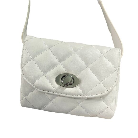 Vero Moda Belt Bag White Faux Leather Quilted Fanny Pack - Picture 1 of 8